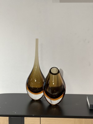 Gardeco - Drop vase S2 / Fumee & amber