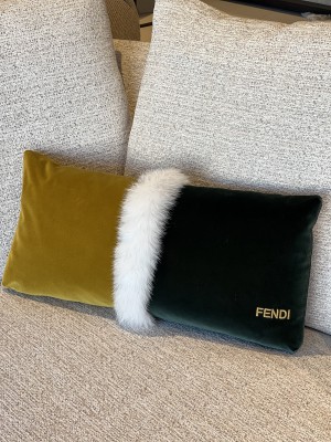 Fendi - Cushion 30x60 w/ white fox fur