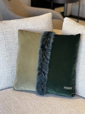 Fendi - Cushion 50x50 w/ green fox fur