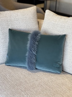 Fendi - Cushion 40x60 w/ blue fox fur