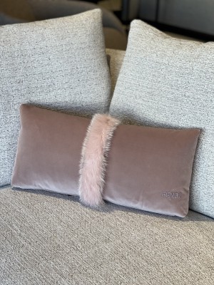 Fendi - Cushion 30x60 w/ pink fox fur