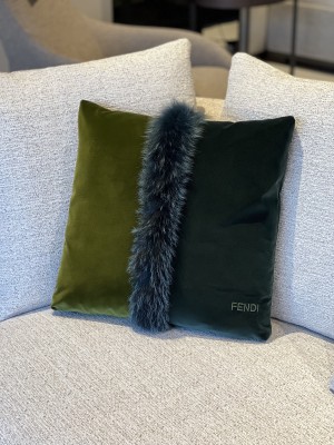 Fendi - Cushion 50x50 w/ green fox fur