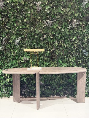 Isamu Stone console - Silver Travertine